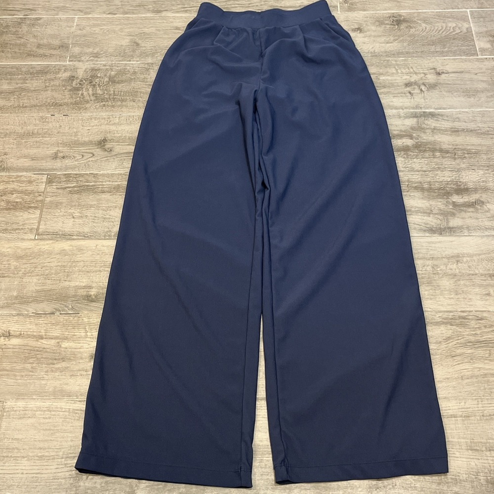 Halara Flex MicroWaffle Athleisure Pants Blue Sz XS Tall Four-Way Stretch Knit